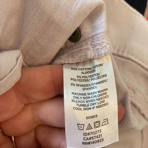 LOFT lavender modern skinny crop jeans w/cool raw hem NWOT run big for size - Picture 6 of 10